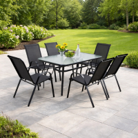 Sto Valencia 120x70x70+stolice 6/1 crni